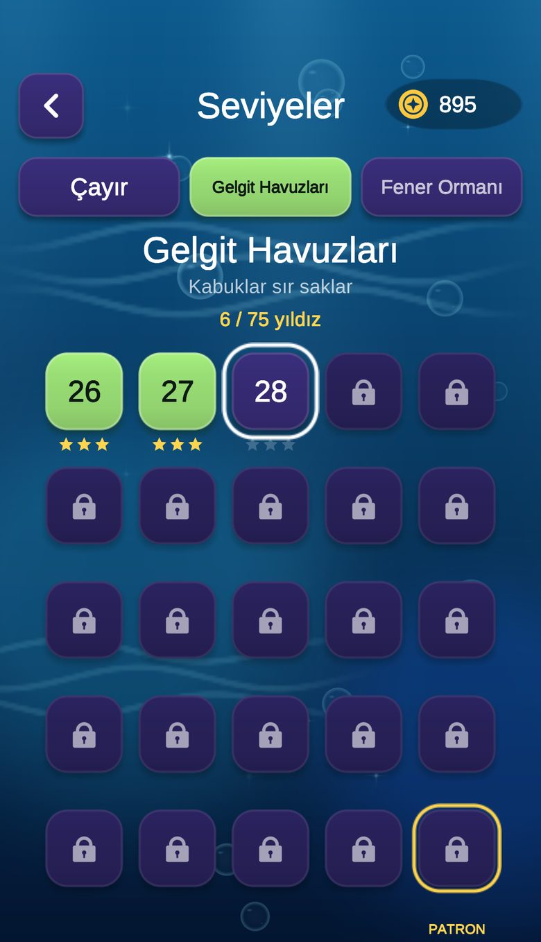 Çayır dünyasının seviye seçimi: tamamlanan seviyeler ve sıradaki seviye